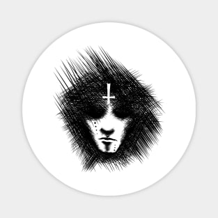 Inverted cross portrait Magnet